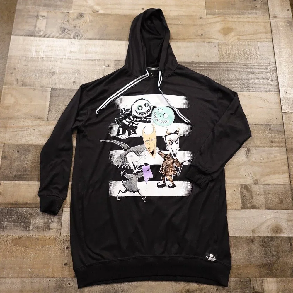 The Nightmare Before Christmas Lock Shock & Barrel pajama hoodie‎ women's large